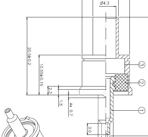 UHF公头，直头用于RG58接线，射频连接器UHF系列，压接EU-3901