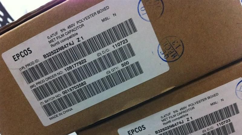 进口电容器 0.47UF 450V 进口EPCOS电容 钽电容 B32522N6474J
