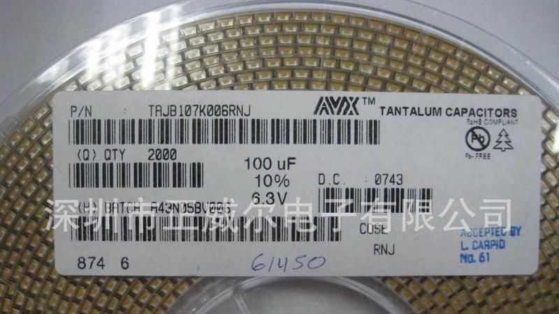 供应AVX钽电容 100UF 6.3V 220UF 16V