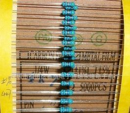供应插件MF1%1/6W 0.125色环金属膜电阻 现货库存