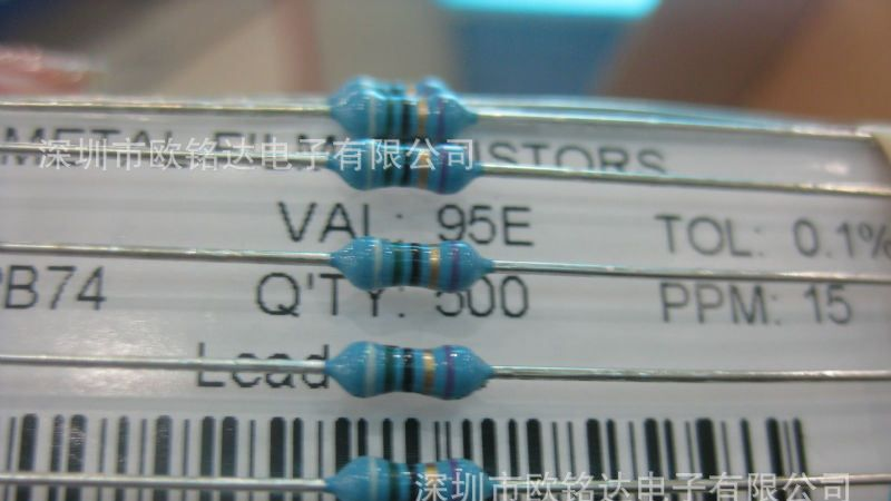 高精密电阻1/4W 0.1% 千分一  95R