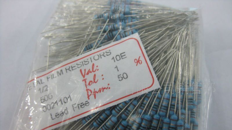 金属膜电阻1/2WF  1%   10R