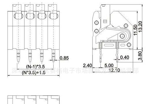 免螺丝弹簧式接线端子250A  / 250B   PH3.5mm