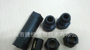 大量供应防水连接器三芯后接线