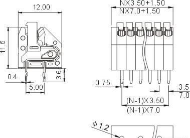 供应免螺丝接线端子/PCB弹簧接线端子/广州接线排