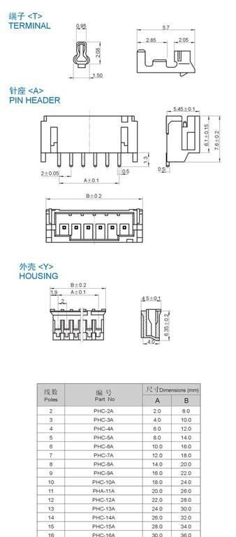 厂商直销 PHC间距条形连接器接插件