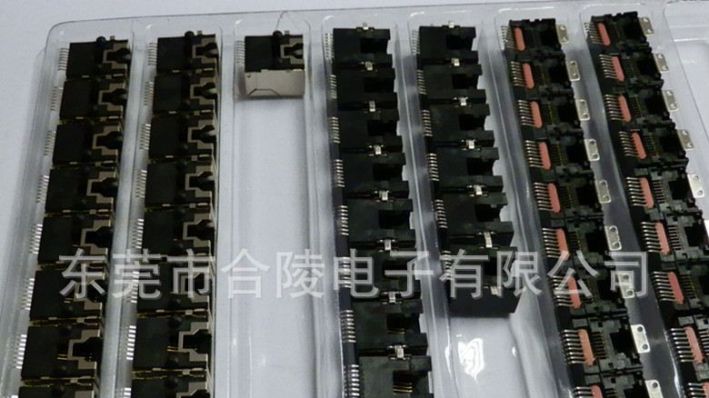 【厂家低价热销】SMT前插后贴式RJ45网络插座（合陵电子）详图】