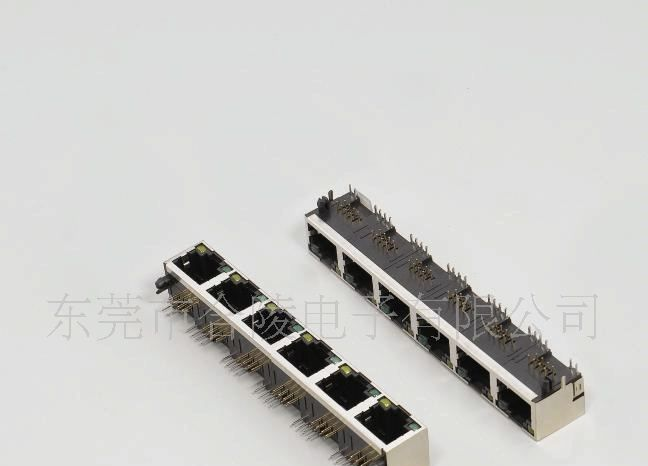 RJ45网络插座带灯连接器1X8
