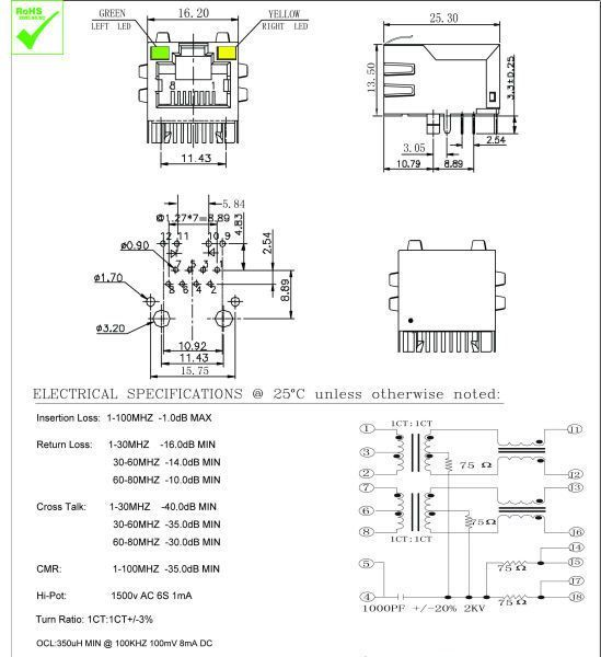 RJ45连接器插座