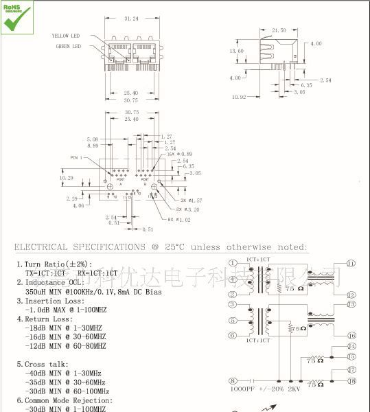 RJ451*2/100MHZ连接器