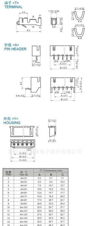 厂商直销 XH间距条形连接器