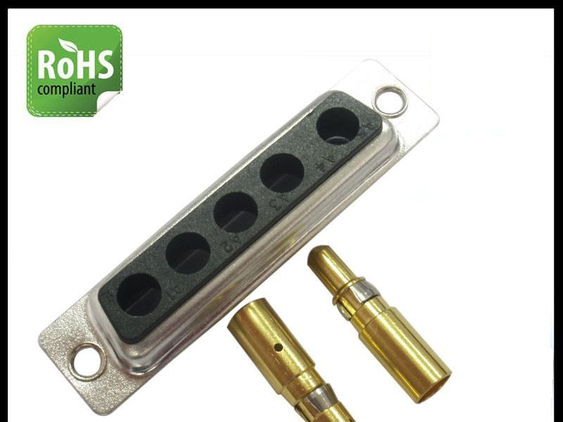 D-SUB连接器， 大电流5W5公头焊线式