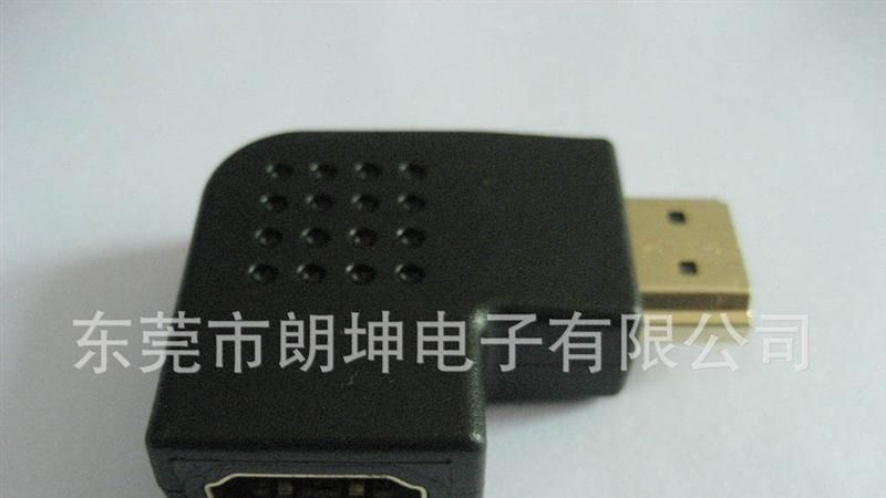 HDM侧插式转接头 公对母黑色镀金/ HDMI A/M-A/F 转接头