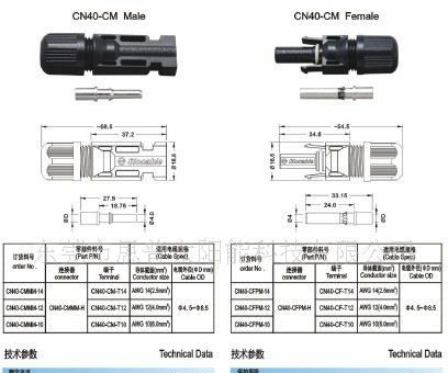 供应光伏系统连接器CN40M