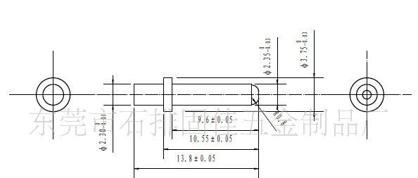 ∮3.75×13.8电子连接器接插件AC-DC插座PIN铜针
