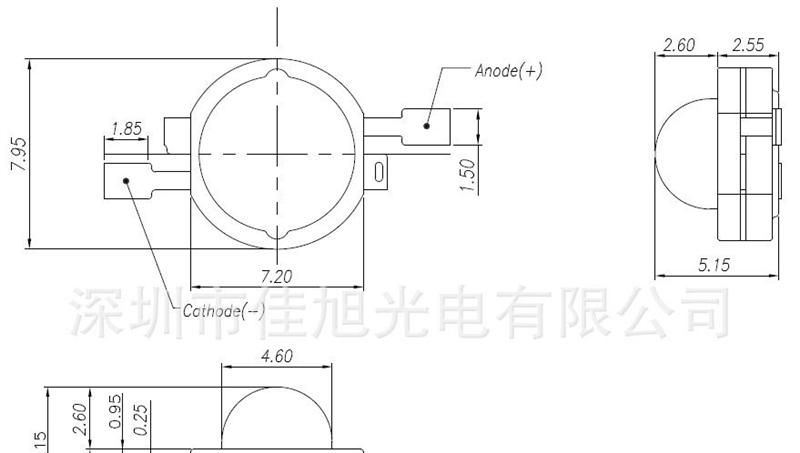 台制光宏LED 1W 大功率灯珠 RGB (G)