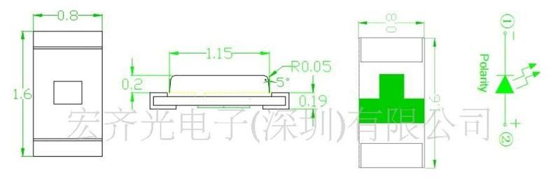 供应发光二极管，0603黄绿光(0.4厚)， HT19-2151SYGC，贴片LED