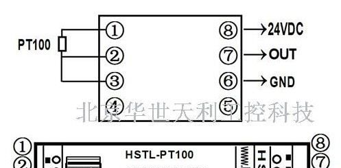 导轨式安装PT100热电阻温度变送器