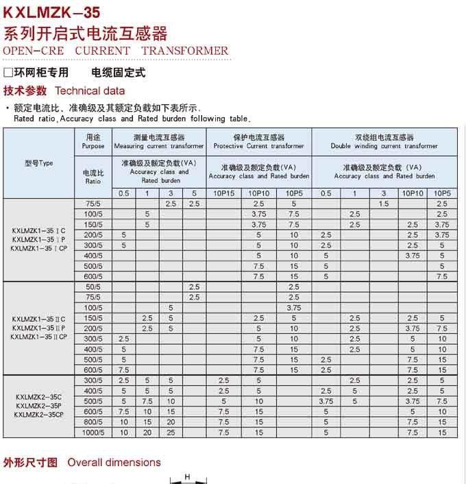 供应KXLMZK-35系列开启式电流互感器