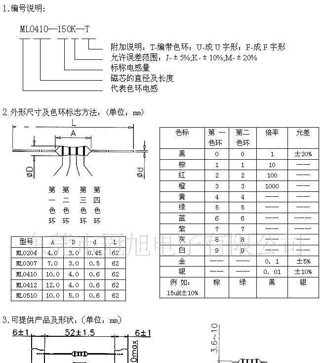 色环电感AL0510-182K