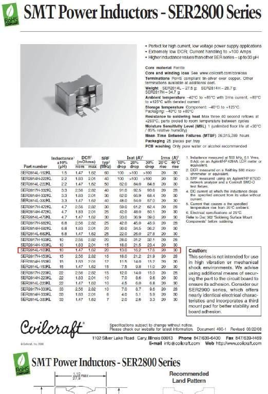 COILCRAFT SER2817H-332KL 线艺 PQ型扁平线大功率贴片电感