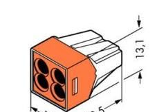 773-104建筑布线连接器 4位红色透明端子连接器 灯具端子