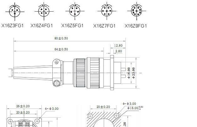 生产供应  X16系列小圆形防水航空接插件 航空插头 航空插件·