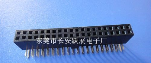 排母 FH 2.54  带全凸 2x20P H=8.5 W=6.0 90度 DIP 电子连接器