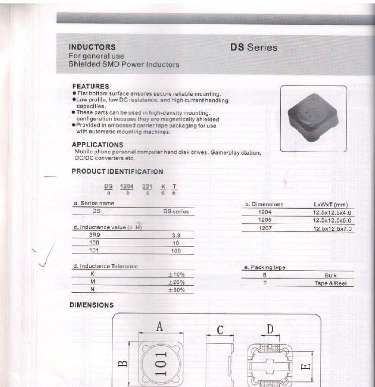 供应 74 1-1000UH 屏蔽 工字 型 功率  贴片 电感