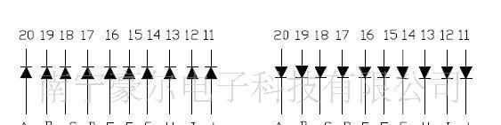 供应LED平面管发光条光柱/10段/红色/B10A