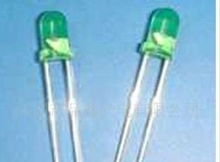 F3LED绿灯 3mm长脚无边绿发普绿LED LED灯珠