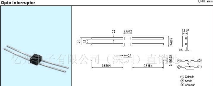 供应亿光超小体积（3.4*2.7*1.5）ITR8307光电传感器(图)