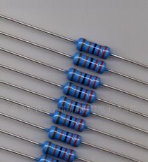 供应全系列插件电阻器 金属膜电阻 蓝色精度1%   MF1/4W  200R