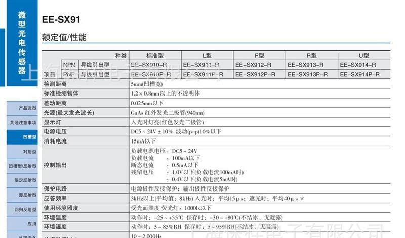 OMRON欧姆龙微型光电传感器 EE-SX913-C1J-R 0.3M