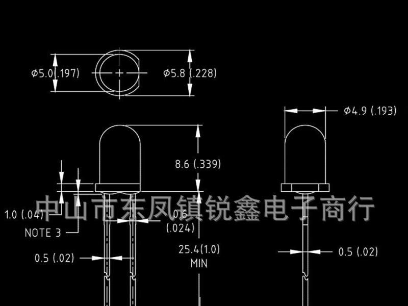 【优质供应】F5mm圆头雾状散光蓝光LED发光二极管灯珠