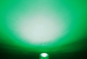 供应灯具专用F4mm白发绿光 草帽无边沿LED灯珠 高亮度发光二极管