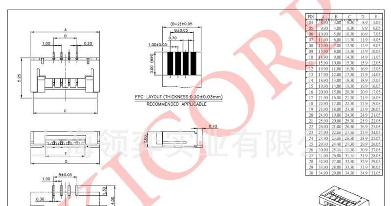 供应软线板连接器 FPC连接器 6916系列/Pitch 1.0mm