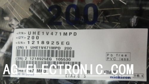 供应NICHICON直插铝电解电容 UHE1V471MPD 100%原装现货供应