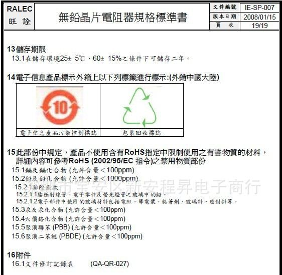 旺诠 1206 1% 0R-22M 全系列贴片电阻