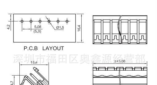 YE510-500/508斜边45度对插拔式接线端子台 端子排 连接器 针座
