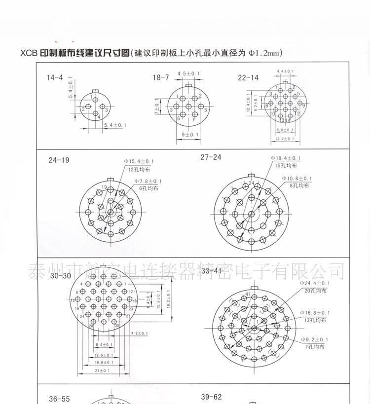 供应XCB圆形90°弯角印制板电连接器