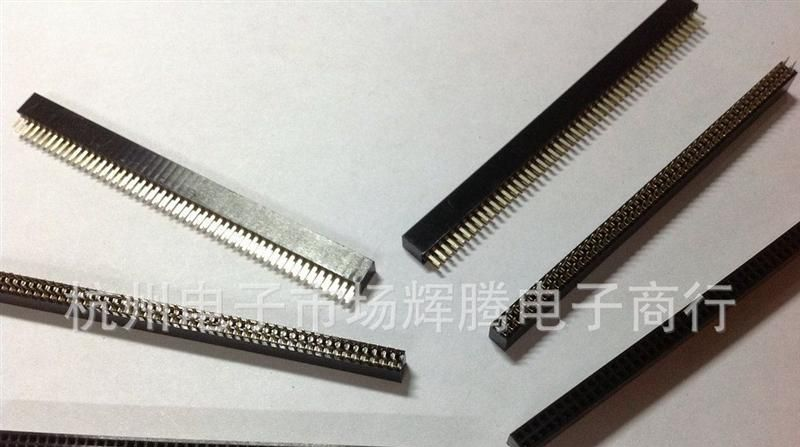 排母1.27MM间距 单排 双排直母 贴片镀金ROHS高精密耐高温排母