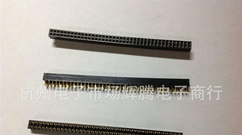 排母2.0MM间距 1*40P单排 2*40P双排直母 镀金ROHS排母