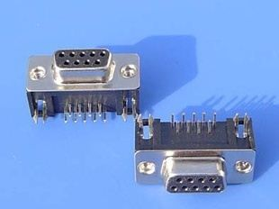 D-SUB连接器 DR 9P 90度 母座 8.08黑胶铆合环保