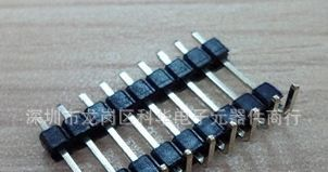 2.54mm排针连接器 单排双塑排针 SMT焊接 黑色环保