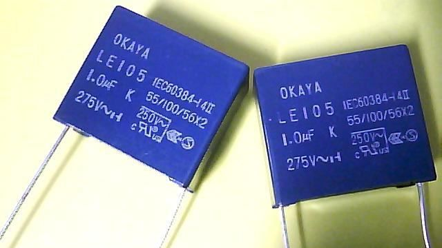 全新原装安规电容OKAYA LE105 1.0uf 275vac脚距22.5