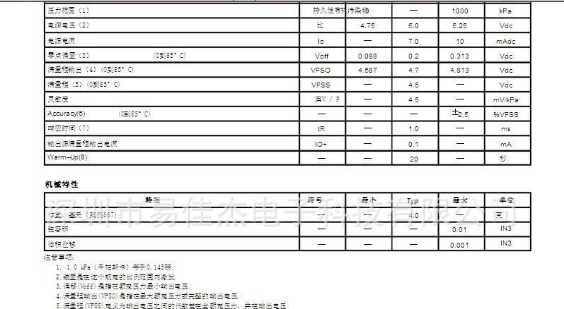 热卖气压传感器 MPX5999D