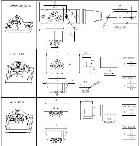 供应梅花座，AC插座，AC INLET，电源插座，SOCKET，输入插座