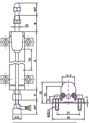 自复位直线电子尺,电位器,位置传感器,KTR电子尺,导电塑料电子尺