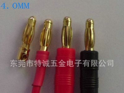 直销镀金香蕉插头母座 金端子 子弹型香蕉插头连接器